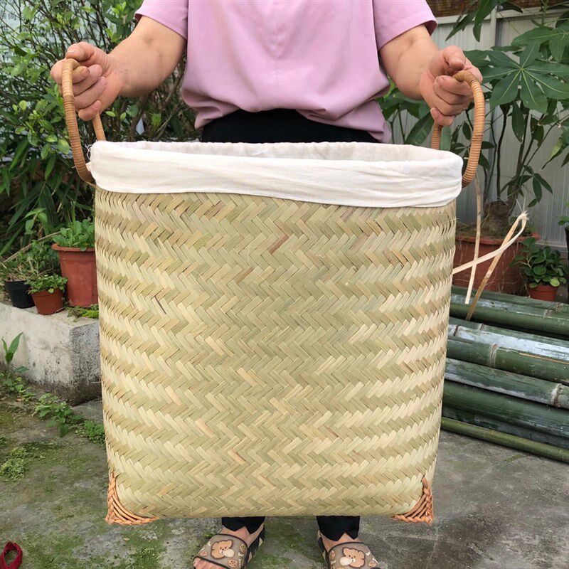 纯手工竹皮编织大号收纳筐家居日用杂物收纳筐脏衣篓脏衣箩