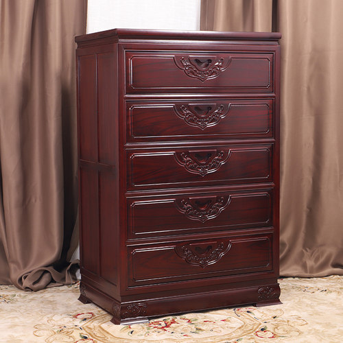 红木家具五斗柜酸枝木抽屉柜中式全实木卧室收纳柜储物柜五斗橱柜