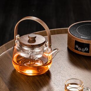 日式耐热HM927玻璃电泡茶壶精致壶烧陶水壶提单梁煮茶壶炉专用功