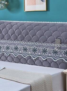 床头套罩头四季约通用防撞加厚床软包木床全包C2323头罩绒布简高