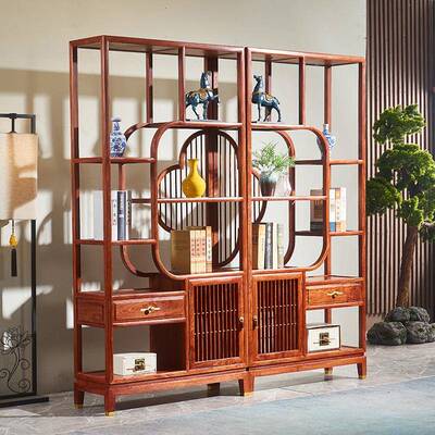 木刺紫檀博古架新中示式实木多无品牌/宝阁展架置猬物架茶叶柜陈