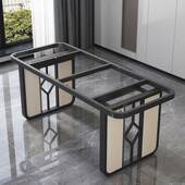 轻大奢岩板理石餐铁桌茶艺桌腿书桌几sf11 146办公桌脚铁艺底座不