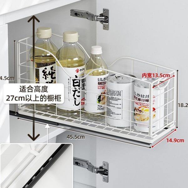 单层极窄厨房抽拉式置物架带滑轨橱柜拉篮放锅具锅盖砧板收纳框小,厨房/烹饪用具,果蔬置物架/篮/框,淘宝优惠券,粉丝福利购,淘宝优惠卷