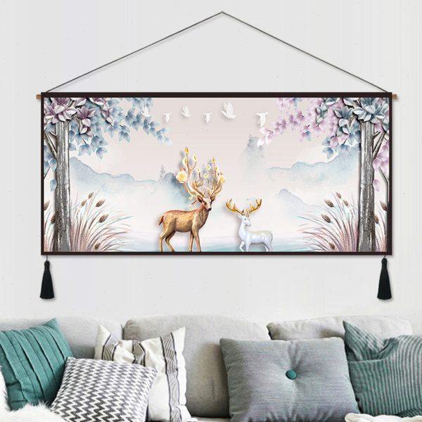 中式客厅装饰画荷花挂毯中国风沙发装饰挂布背景墙布艺壁毯装饰布,居家布艺,挂毯/壁毯,淘宝优惠券,粉丝福利购,淘宝优惠卷