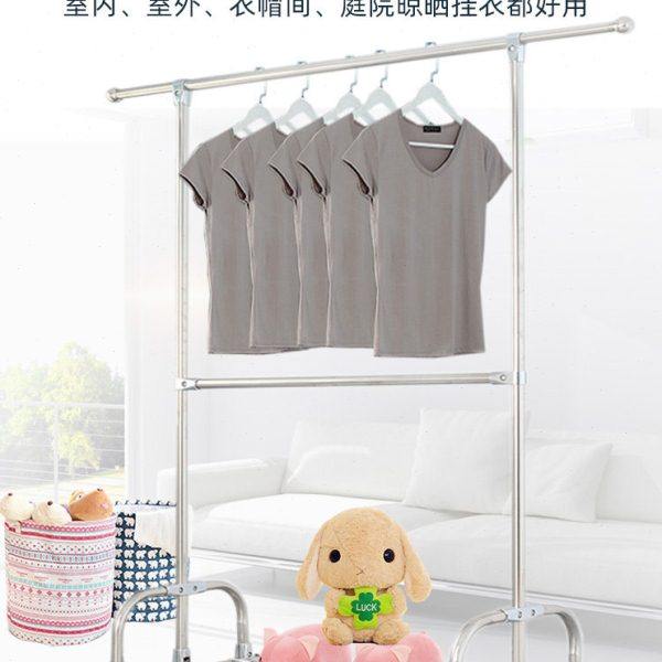 加粗加厚304不锈钢晾衣架单杆式 滑轮双层置地加固干洗店晾晒衣架,收纳整理,置地/升降晾晒衣架,淘宝优惠券,粉丝福利购,淘宝优惠卷