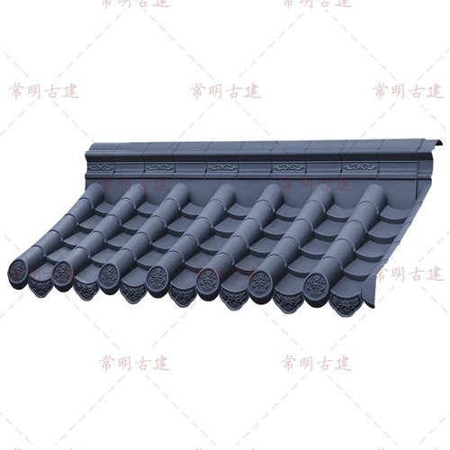 50带脊单面一体瓦树脂仿古压村农簷小院墙屋顶塑料中式围墙头瓦帽
