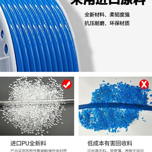 PU气管空压机 气泵气动工具风管 软管6*4/1*5mm/80*6.5m8/12*mmm