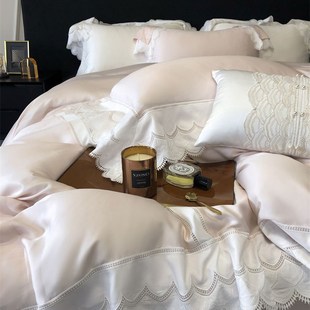 公主风100支双面天丝凉感四件套夏季 裸睡冰丝被套丝滑1.8床上用品