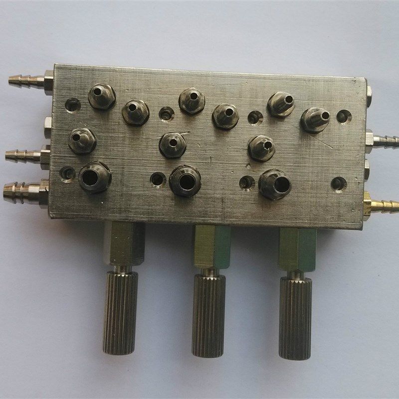 牙科器械牙椅配件三联膜片阀三联气控膜片开关水气集成阀全铜包邮