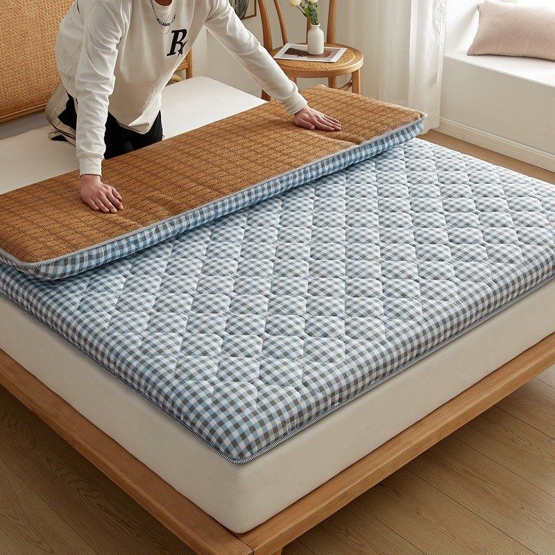 四季双面床垫床褥软垫家用褥子藤席凉席宿舍学生单人可折叠垫被