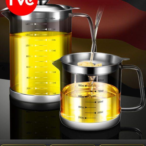 德国玻璃滤油壶耐高温家用厨房304不锈钢储油罐子带刻度滤油神器,厨房/烹饪用具,油壶,淘宝优惠券,粉丝福利购,淘宝优惠卷