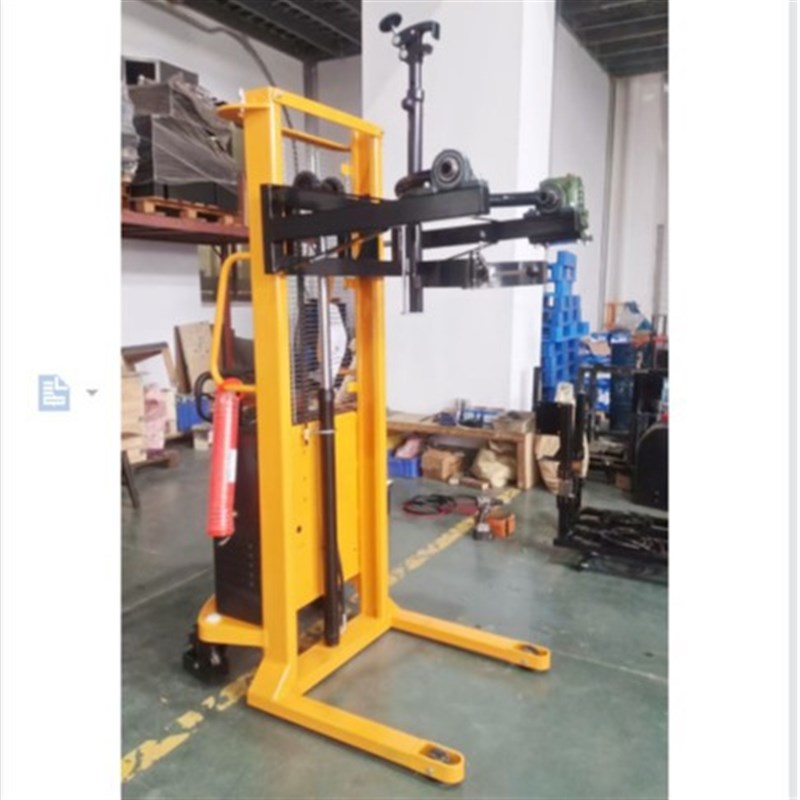 半电动油桶升高倒料车铁桶塑料桶圆桶液压装卸堆高车称重搬运车