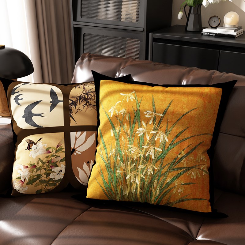 中古风沙发抱枕客厅卧室床头可拆洗含芯靠H枕2025新款车载飘窗枕