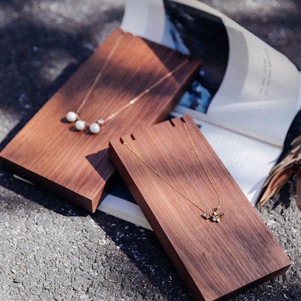 锦瑟陈列 简约胡桃木首饰收纳板北欧创意陈列拍摄道具饰品展示架