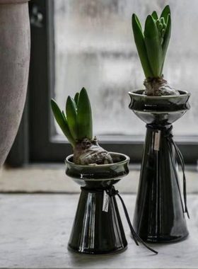 Ernst风信子花瓶深绿色窑变