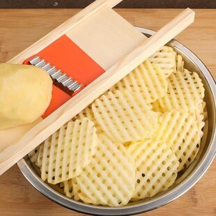 网格土豆擦胡萝卜切花器花式切菜神器薯格切片器花式切菜神器波浪