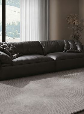 大象耳朵baxter真皮沙发全青皮沙发大户型意式极简客厅直排沙发