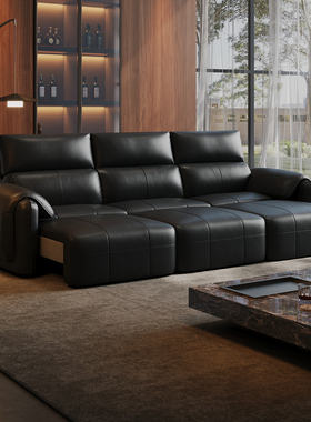 现代简约小象耳朵电动沙发床客厅两用可自动伸缩意式功能真皮沙发