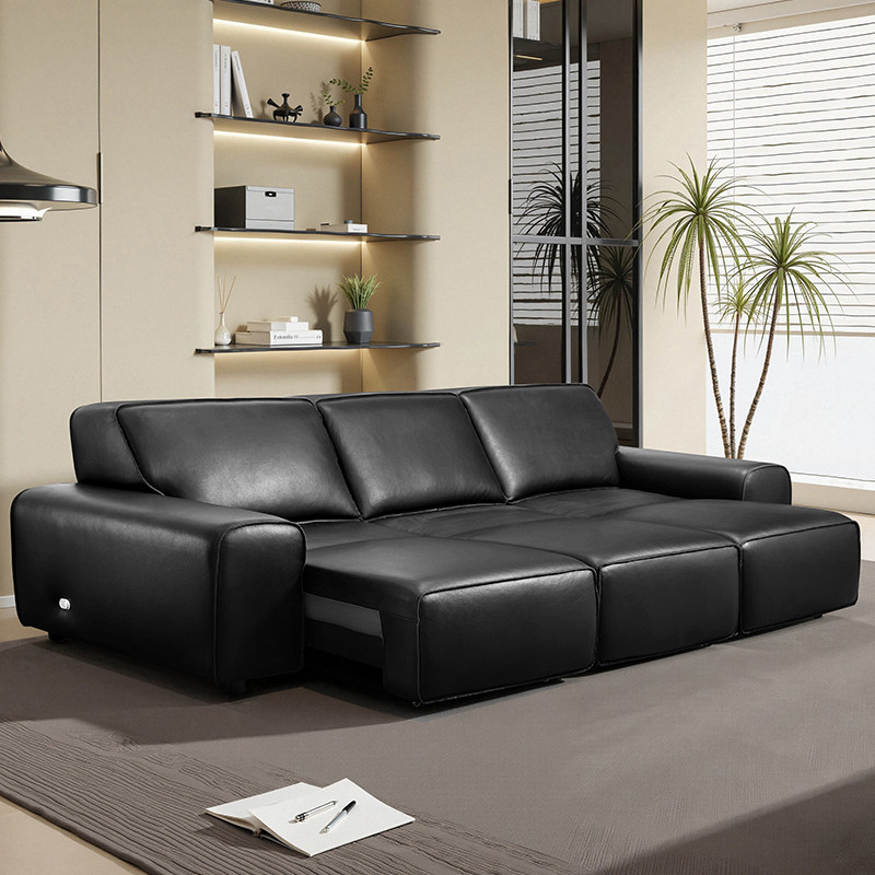 大黑牛多功能电动真皮沙发可调节伸缩可躺客厅直排新款零靠墙沙发,住宅家具,功能沙发,淘宝优惠券,粉丝福利购,淘宝优惠卷