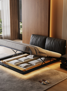 大象耳朵真皮悬浮床2026年新款床意式轻奢床高端大气主卧室大床