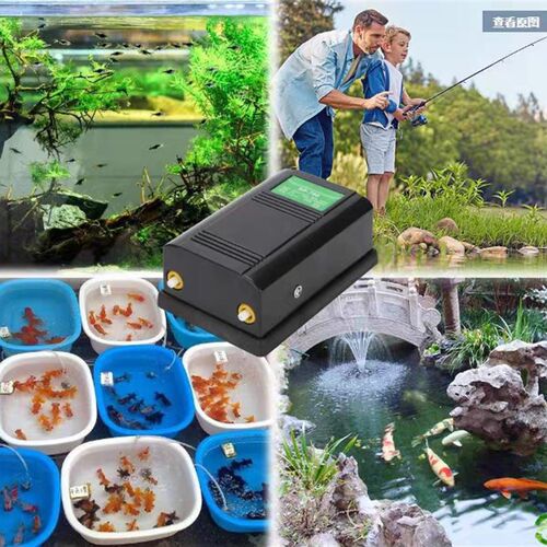 鱼缸静音气泵双头泵增氧泵银湖780水族馆鱼机家用充气泵2泵2鱼0v