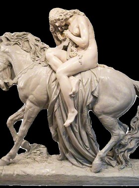 石雕雕术铜定制汉白玉骑马女人艺像制作展馆工艺品品雕摆件欧式