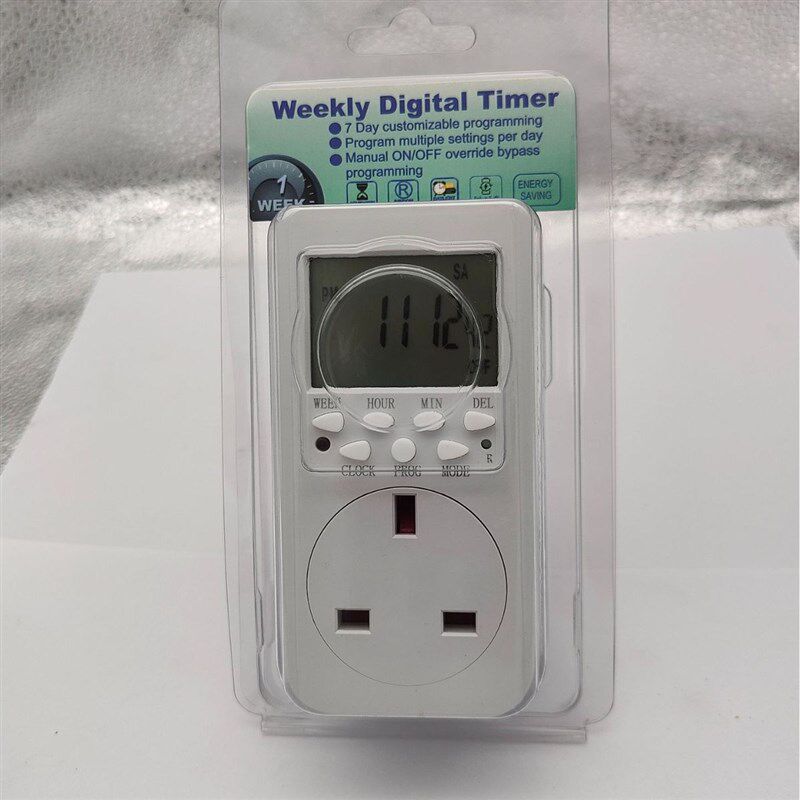 英式电子定时插座定时器开关自动断电控制器时间热水器鱼缸