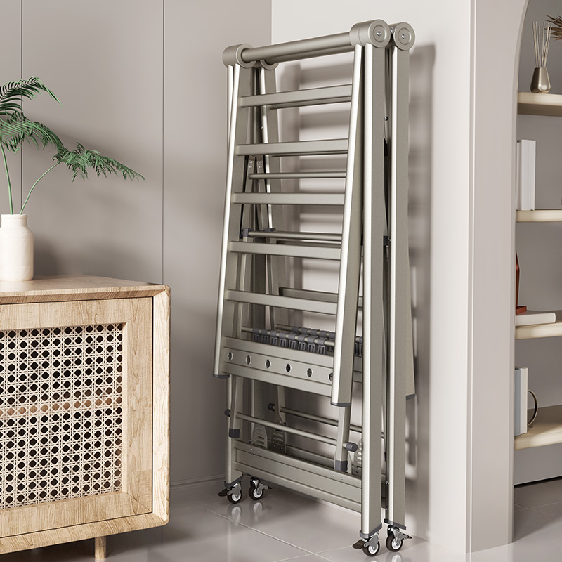 晾衣架落地折叠家用可移动加厚加粗阳台防风凉衣杆室内晒被子衣架