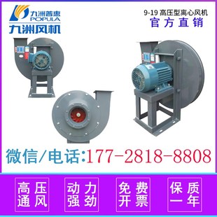 九洲普惠919高压380V离心通风机九州工业风机高压离心风机鼓风机