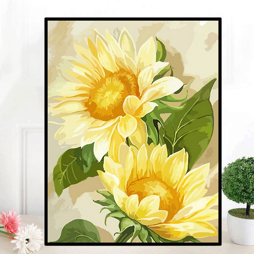 2025新款钻石画满钻客厅宣绒布5D贴钻画向阳而生钻石绣向日葵