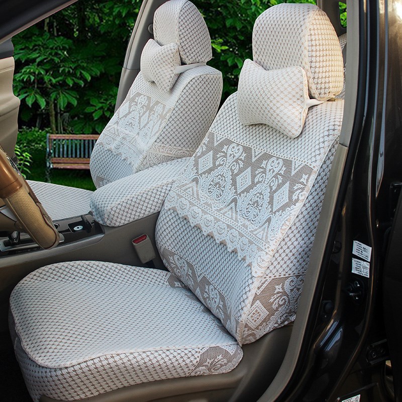 单层专车定制汽车座套女神款全包四季蕾丝名爵MG7荣放布料坐垫套