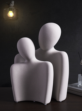 创意抽象人物摆件电视柜酒柜玄关情侣拥抱艺术装饰品轻奢结婚礼物