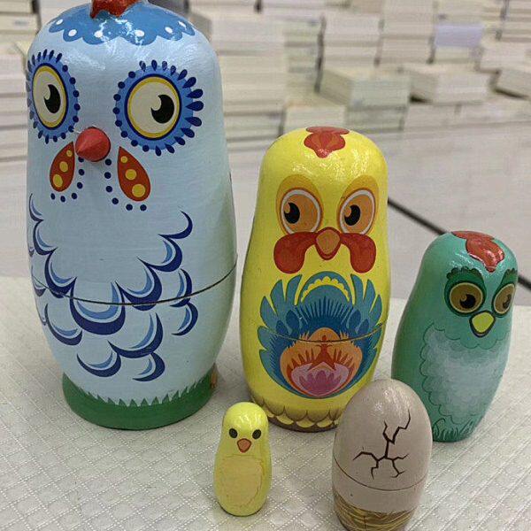 小鸡快跑俄罗斯5层套娃 哈尔滨市旅游纪念品母鸡套娃五层套娃公鸡