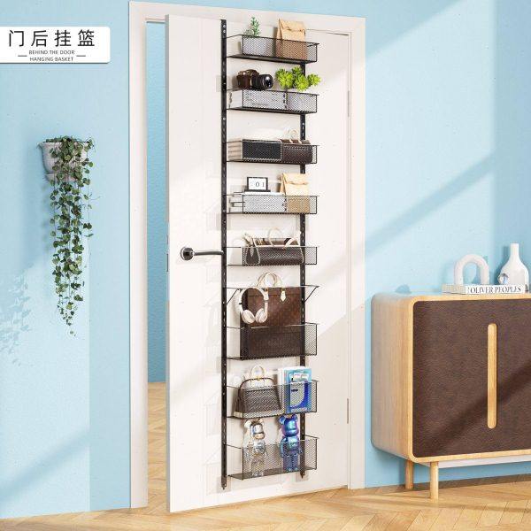 门后挂篮置物架多层免打孔收纳篮卧室门后收纳篮 浴室多层收纳架,收纳整理,冰柜置物架,淘宝优惠券,粉丝福利购,淘宝优惠卷