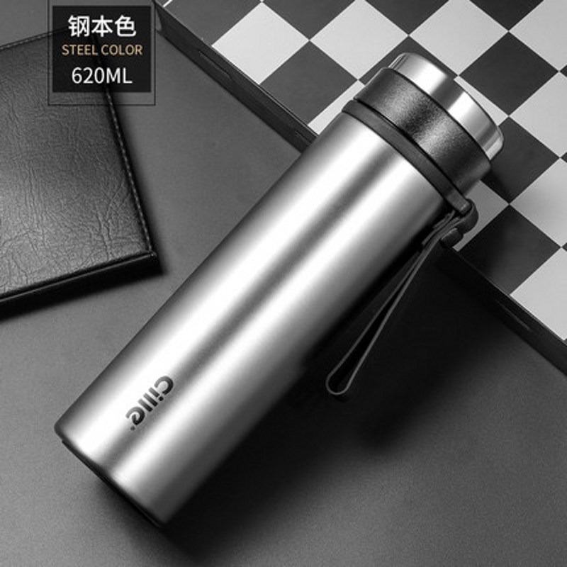 希乐保温杯大容量男女p士不锈钢便携简约水杯子高档商务车载泡茶