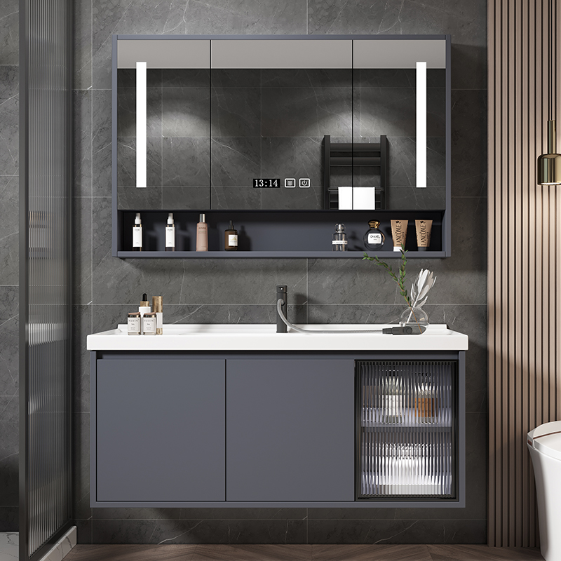 陶瓷一体盆浴室柜组n合洗脸手台盆池卫生间洗漱台智能简约现代轻