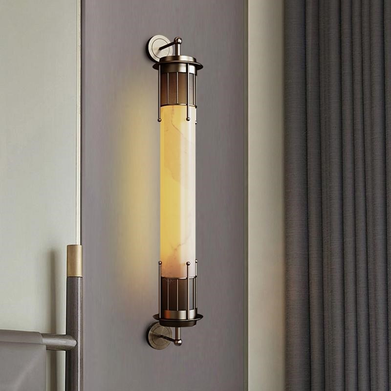 新中式复式楼长壁灯卧室床头酒店会所壁灯电视背景墙高.级感长壁