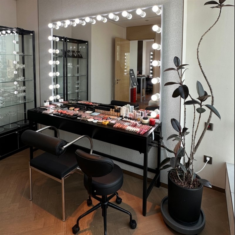 彩妆婚纱影楼超大l化妆台带灯美容学院工作室梳妆台专业化妆师专