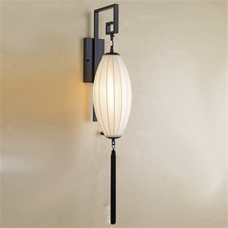 新中式壁灯客g厅卧室床头壁灯仿古走廊过道红色灯笼壁灯庭院工程