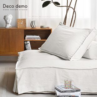 方块棉麻全包沙发巾四季通用盖布北欧风布艺豆腐块沙发套DecoDemo