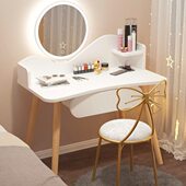 80cm60公分网红少女梳妆台卧室小型简约单人迷你轻奢公主化妆桌子