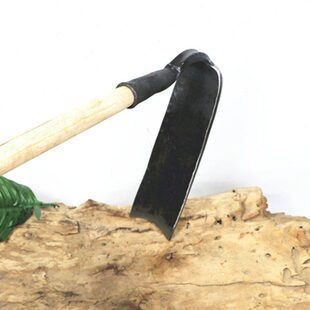 阳江铁匠手工锻打长柄大锄头农用园林翻地开荒开山农具长条窄身锄