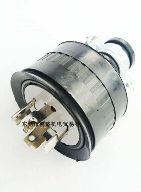 台湾LKEW隆光防水引挂式插头LK6420附橡胶套WF8420保障5KW用黑色