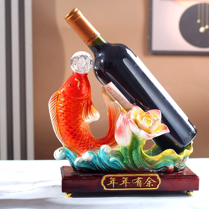 年年有余锦锂f鱼红酒架酒柜装饰品摆件家居客厅电视柜餐边柜摆设