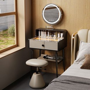 轻奢风实木化妆桌梳妆台小户型卧室多功能60CM窄化妆台迷你70公分