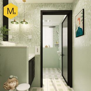 末末家 法式绿色卫生间小花砖瓷砖 摩洛哥浴室墙砖微水泥厕所地砖