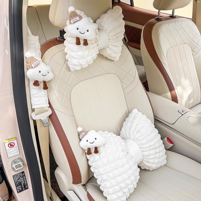 汽车头枕b护颈枕一对可爱车用靠枕内饰用品车载座椅腰靠女生