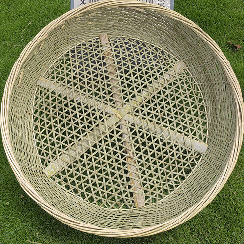 竹编大孔筛子豆腐晾晒鱼肉冬季竹筛子圆簸M箕竹簸箕竹蔑竹制品家