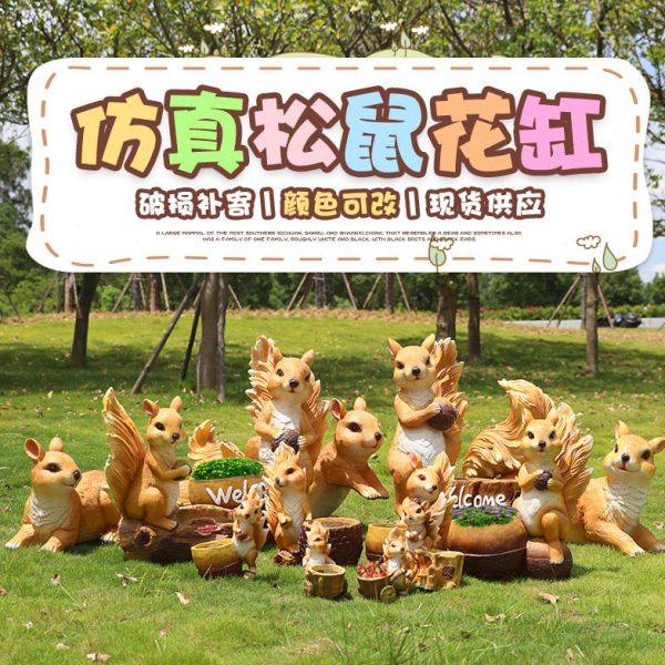 松鼠花盆花缸摆件花园庭院可爱小动物雕塑园林景观小区草坪装饰品,家居饰品,花盆,淘宝优惠券,粉丝福利购,淘宝优惠卷