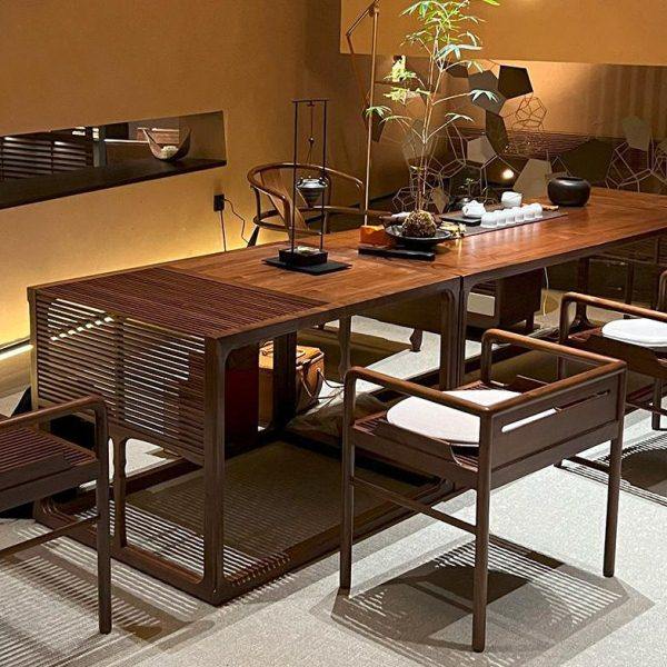 北美黑胡桃木茶桌新中式实木茶台功夫泡茶桌茶室禅意老榆木茶桌椅,商业/办公家具,茶台/茶桌,淘宝优惠券,粉丝福利购,淘宝优惠卷